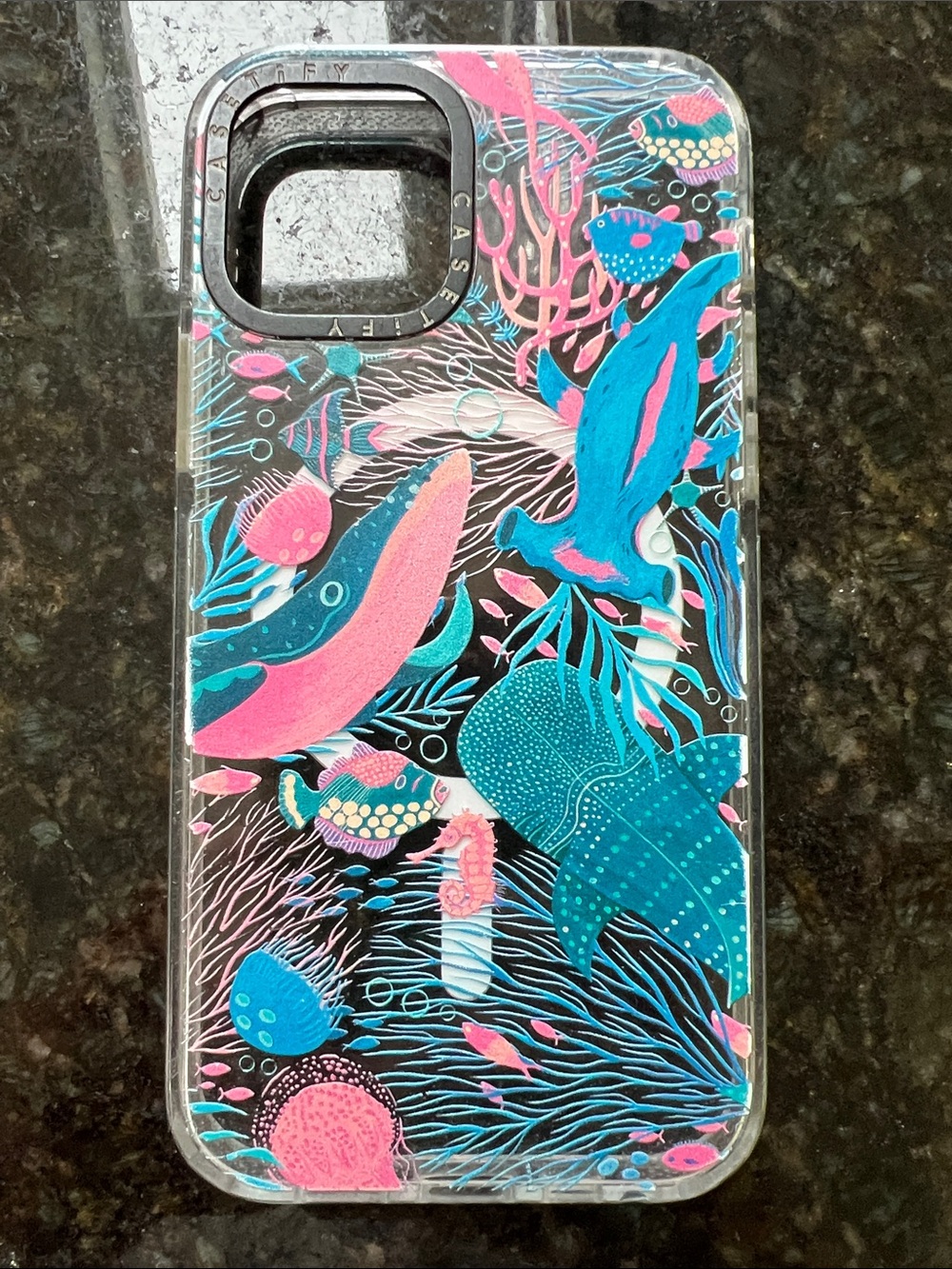 CASETiFY Clear Ocean Life Phone Case - Pink & Teal